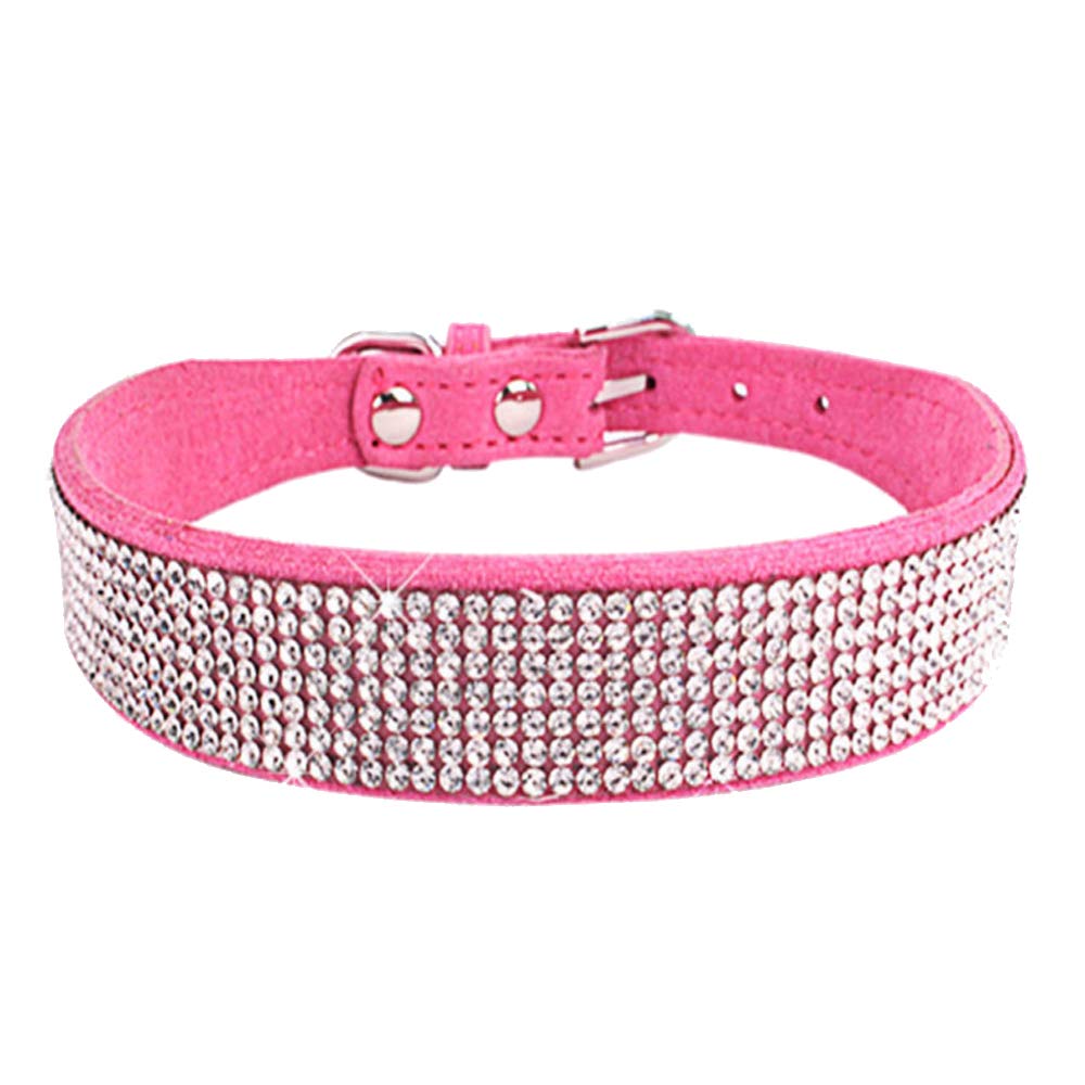 Rhinestone Dog Collar, Cute Dazzling Sparkling Soft Suede Leather Cat Colorful Collar Crystal Diamond Pet Puppy