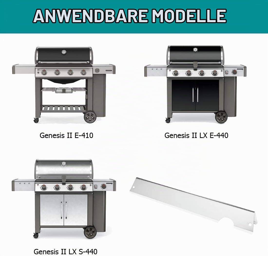 Onlyfire Edelstahl Aromaschienen Flavorizer Bars Flammenblech für Weber Genesis II/LX 400-Serie (7 Stück)