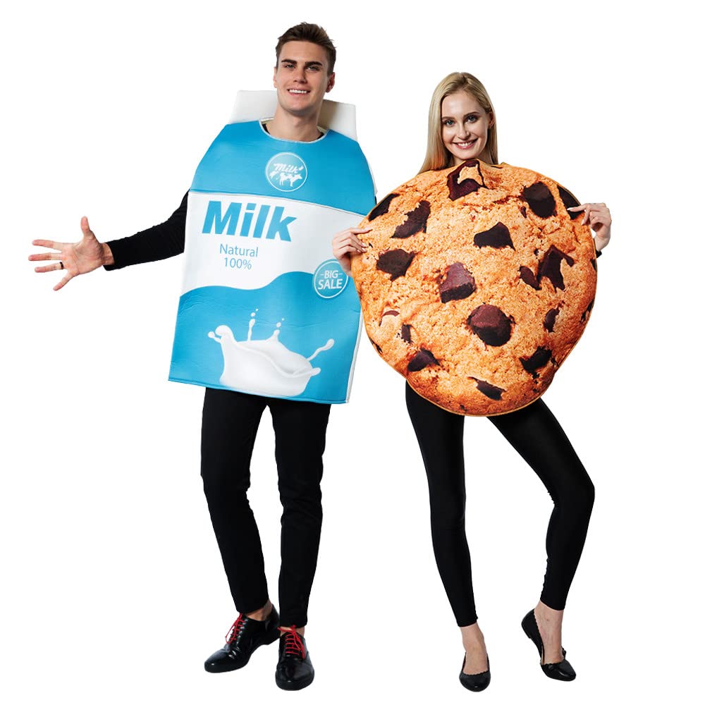EraSpooky Disfraz De Cosplay De Leche Y Galletas Para Adultos Traje De Fiesta Divertido Ropa De Halloween