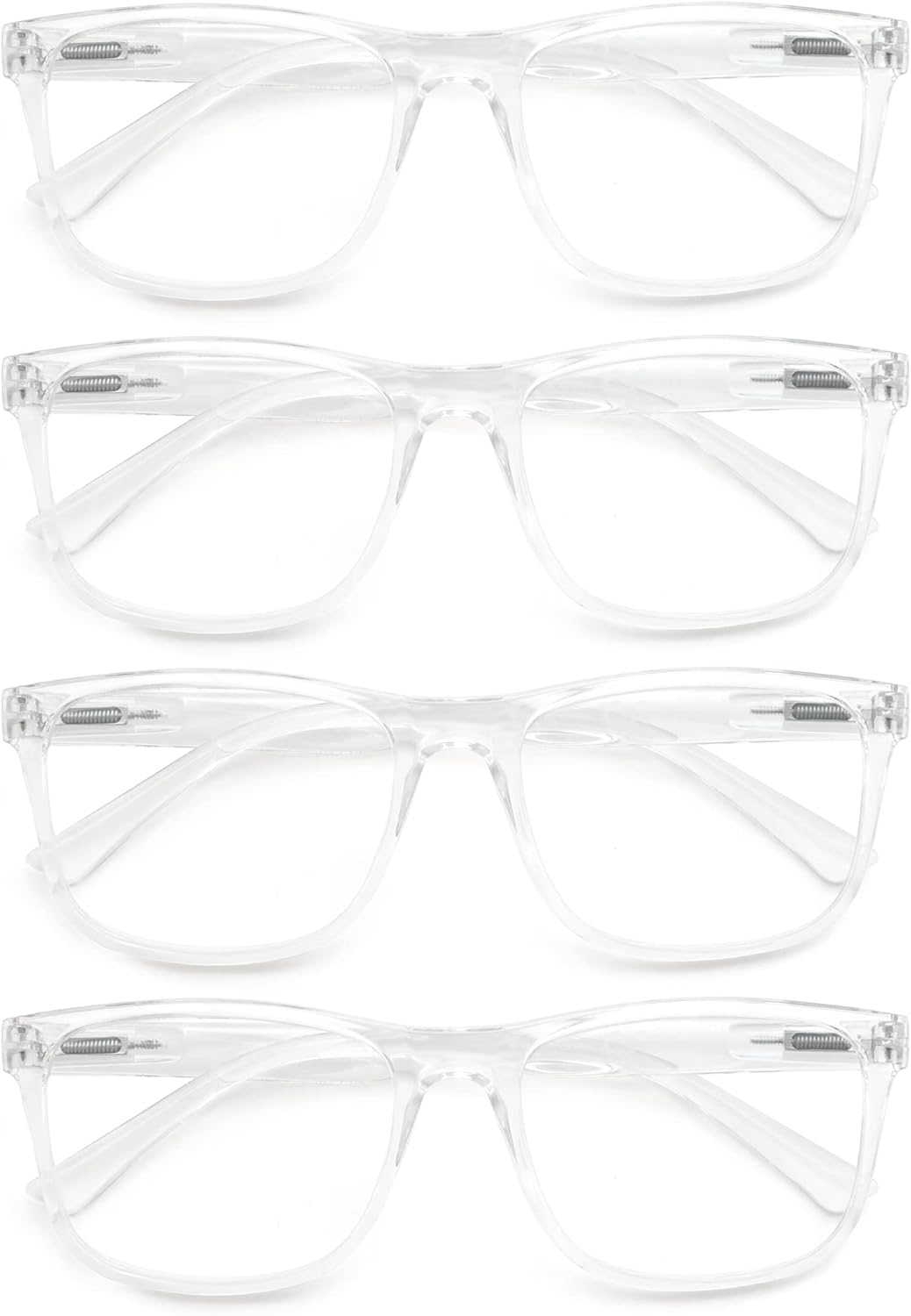 Large Reading Glasses Mens Oversized Wide Readers 1.50 Lightweight Clear Magnifying Cheaters for Men W/Big Head 4 Pack - Image 2