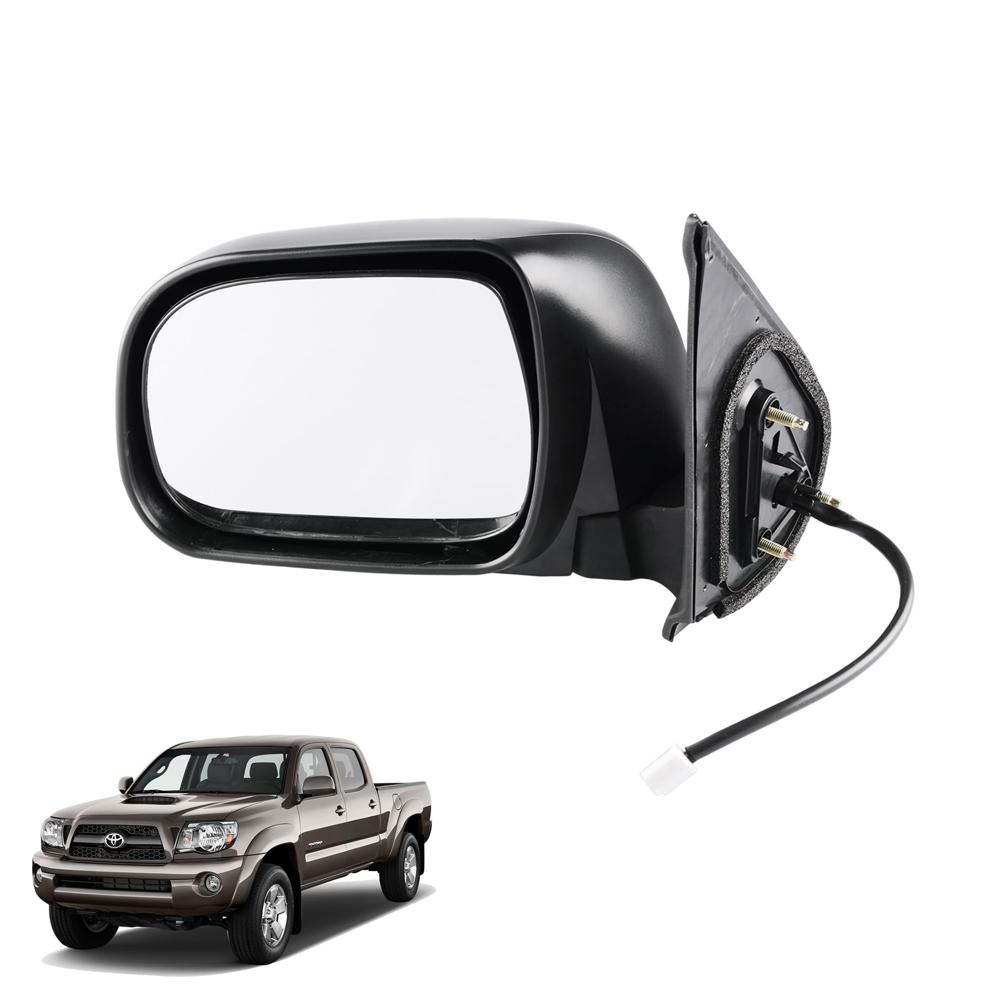 Left Driver Side Power Side View Mirror Manual Folding Compatible for Toyota Tacoma 2005-2011 Replaces 87940-04190-C0 TO1320203