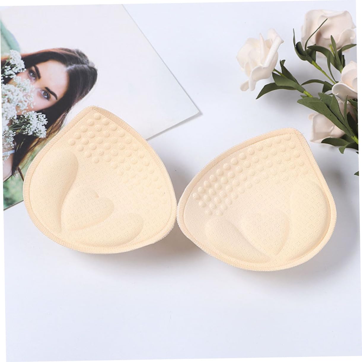 LIFKOME 4 Pares De Almohadillas Transpirables Para Sujetador Cómodas Almohadillas De Esponja Para Sujetador Deportivo De Mujer Copas Extraíbles Para Ropa De Gimnasio.