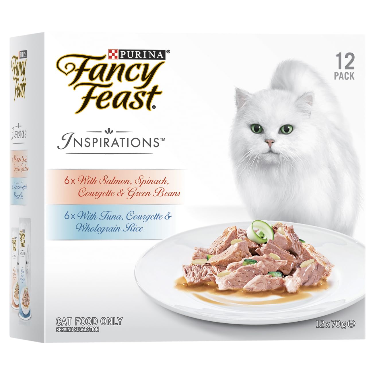 FANCY FEAST Inspirations Adult Wet Cat Food Salmon and Tuna Variety Pack 24x70g