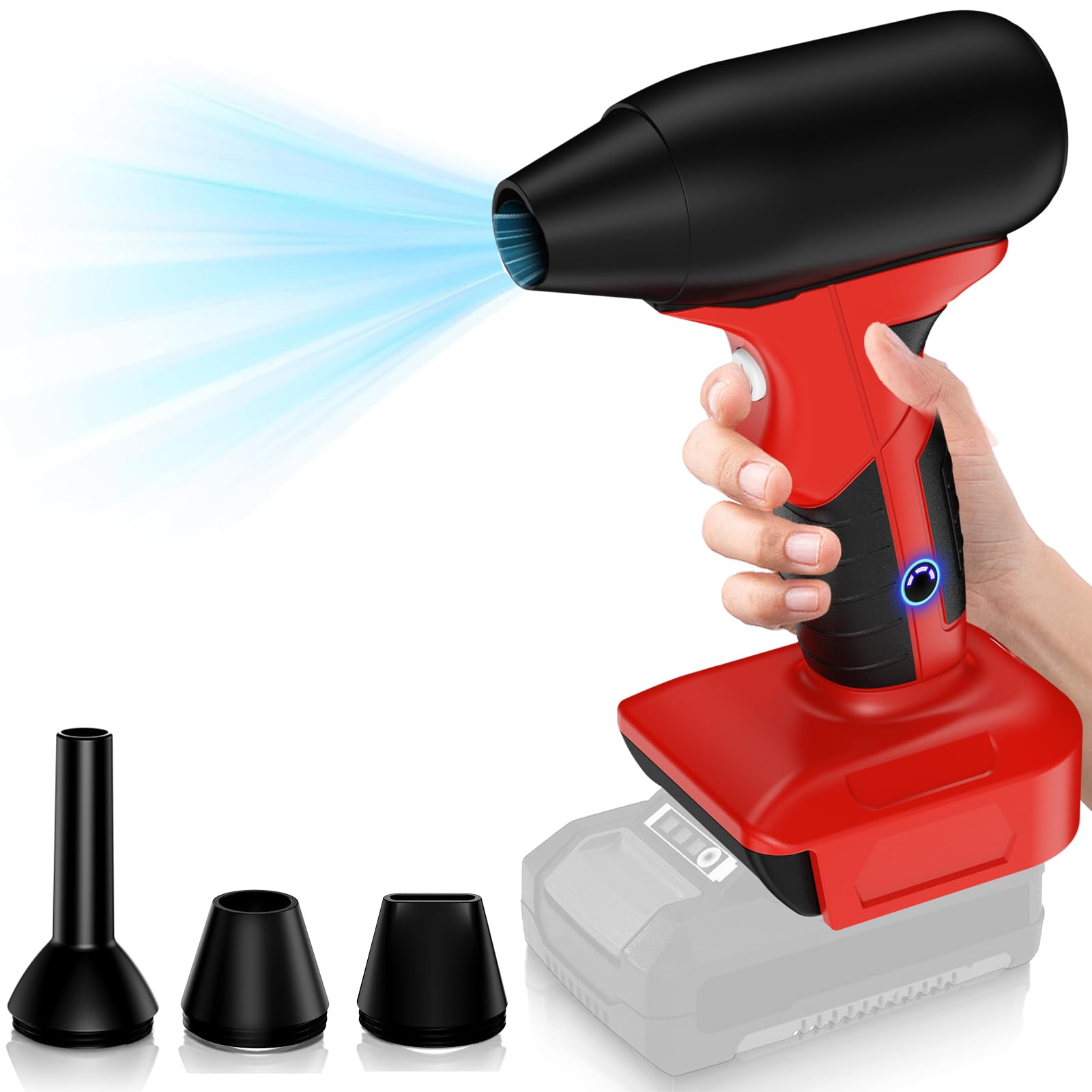 Soffiatore a getto d'aria per batteria Einhell 18 V PXC, 130000 giri/min, senza spazzole, 4 marce, regolabile, mini ventilatore ad aria per giardino, tastiera, cortile, auto