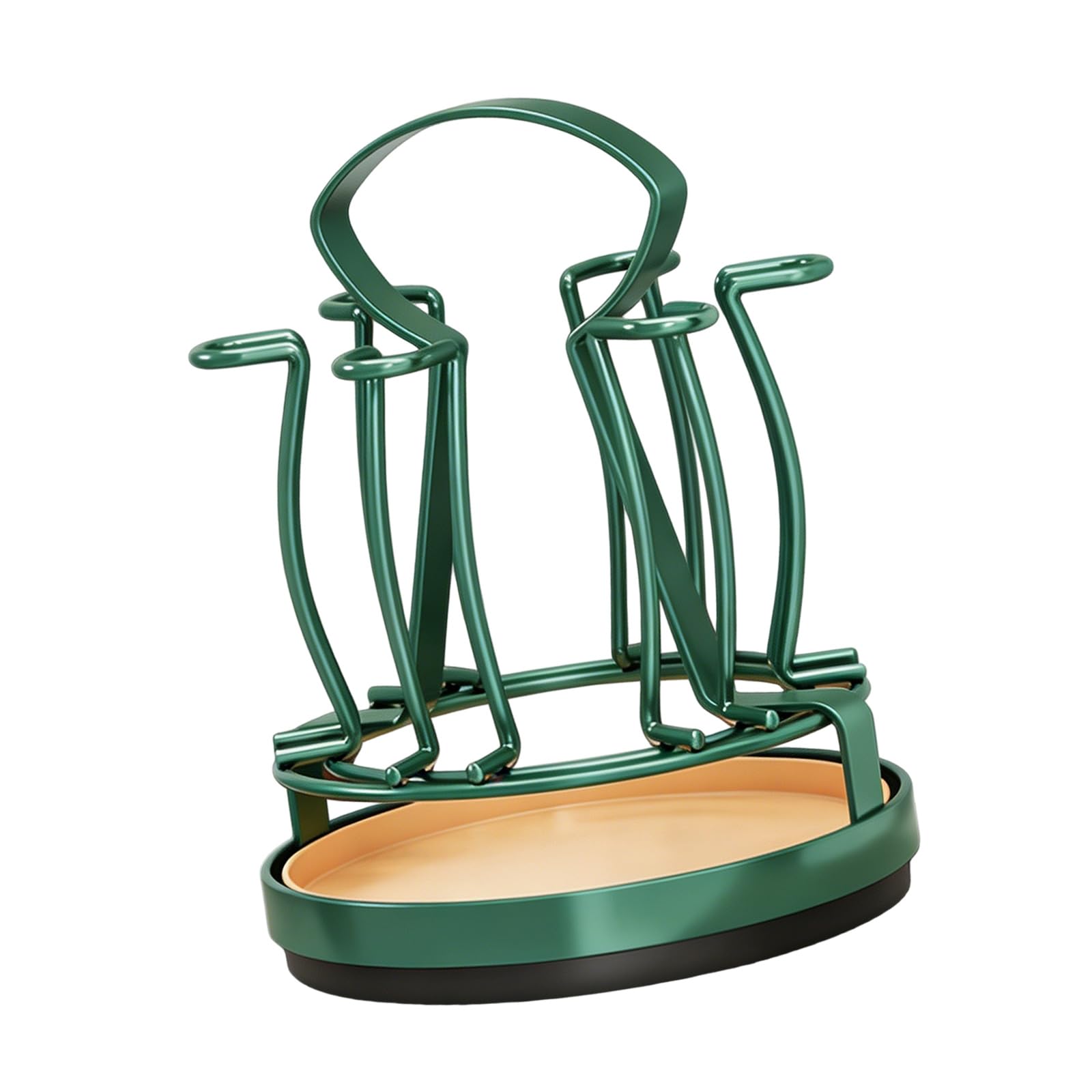 Zbiianxer Green Carbon Steel Cup Drying Rack With Nonslip Base Holds Multiple Cups Without Assembly Required Kitchen Cup Holder