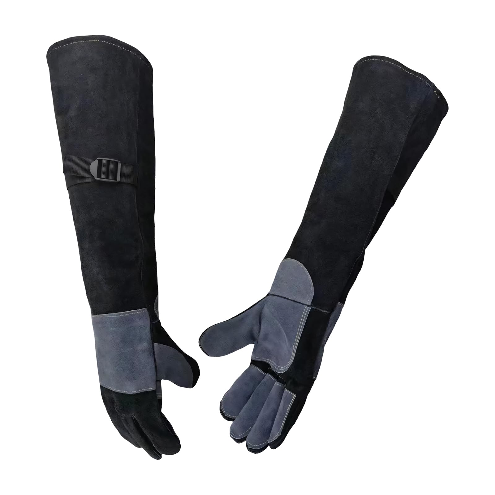 Gants de toilettage pour animaux de compagnie pour chats, chiens et petits animaux de compagnie, longs gants de manipulation en cuir avec couverture renforcée des mains, utilisation de gants de pour à