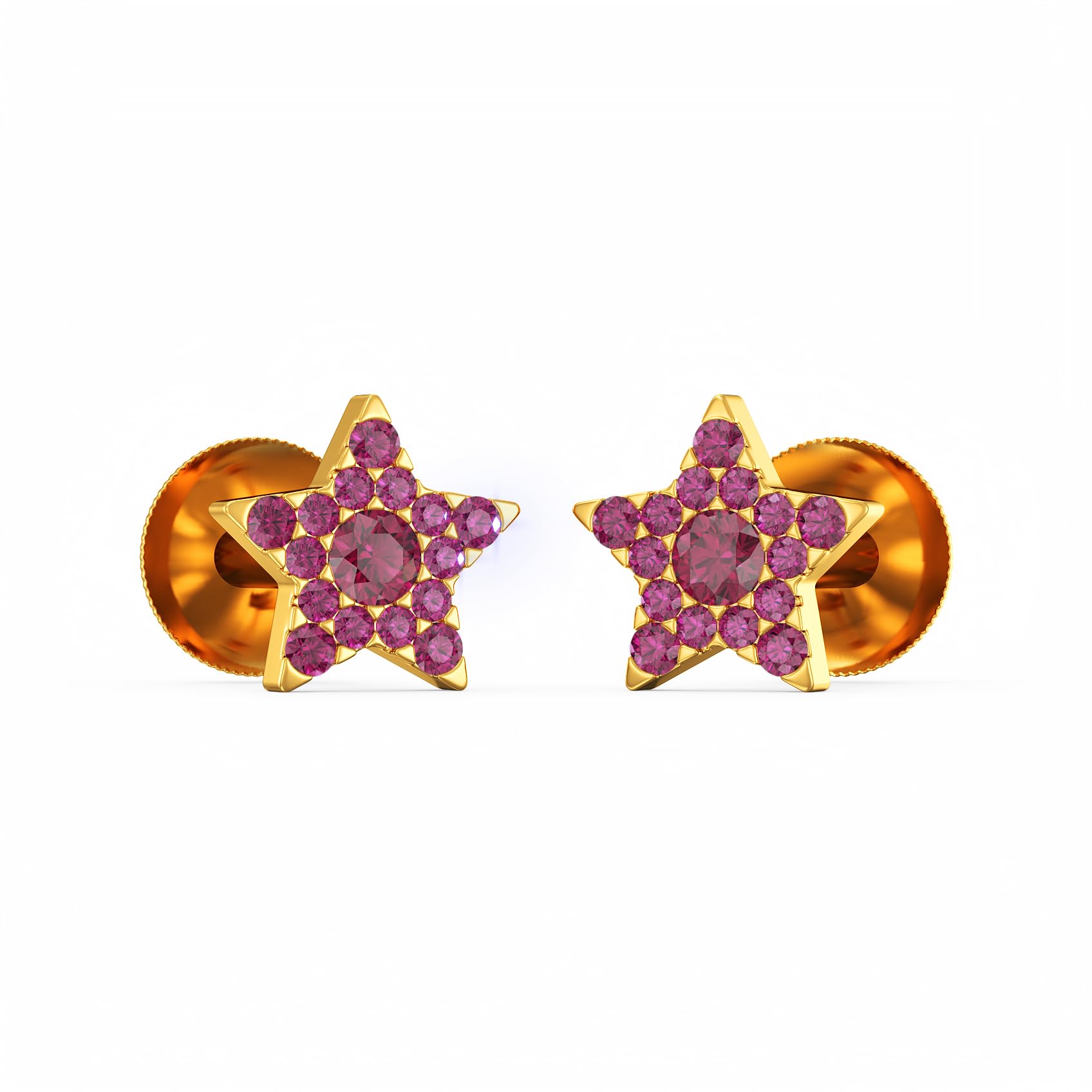 22k (916) Purity | BIS Certified | Stellar Gold Womens Earring-image-26