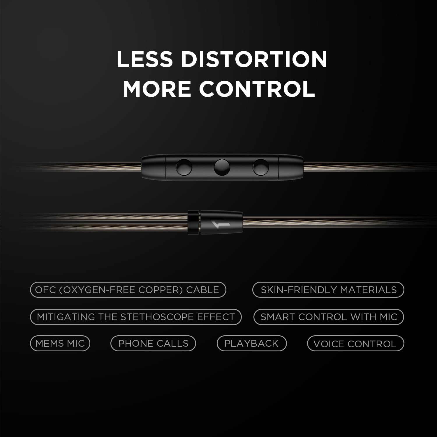 1MORE Penta Écouteurs intra-auriculaires certifiés haute résolution HiFi filaire IEM, connecteur MMCX amovible, microphone MEMS et contrôle 3 en 1, pour smartphones/PC/tablette