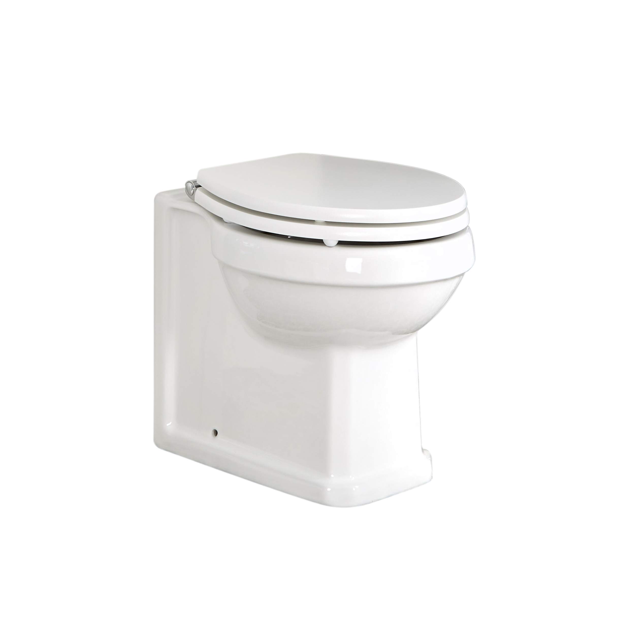 Milano Richmond White Ceramic Back to Wall Toilet WC Pan - White Seat