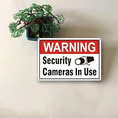 Miniatura 3 de Paquete de 4 cámaras de seguridad de advertencia en uso, plástico de estireno duradero resistente a la intemperie, 12 x 8 pulgadas para hogares,