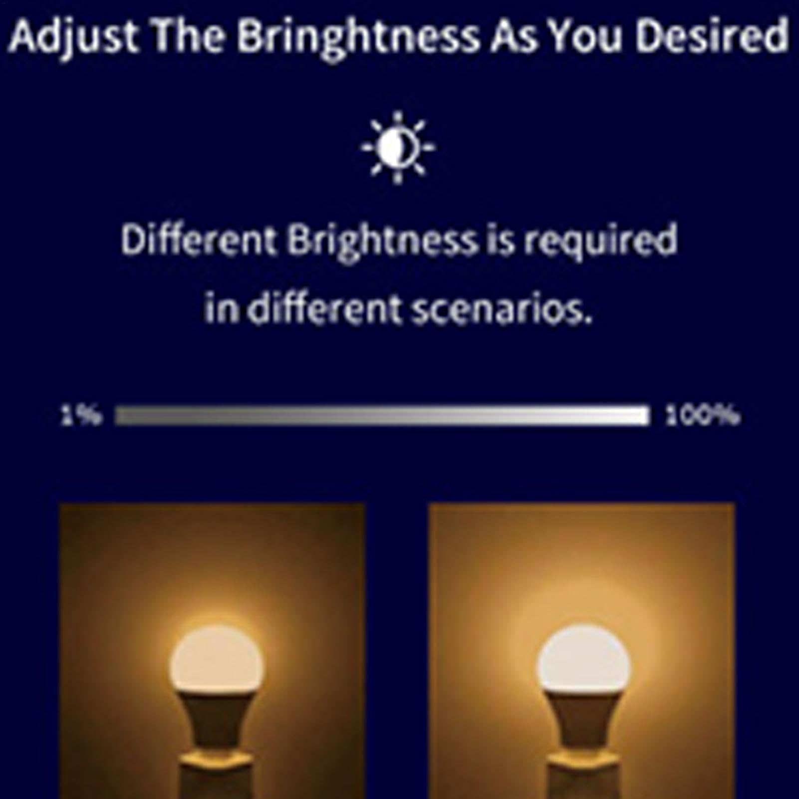 Générique Wifi Light Bulb, App-Controlled Led Bulb, Rgb Smart Bulb, Dimmable Music Bulb, Wireless LED Bulbs for Living Room Bedroom, 16 Million Colors Music Dimmable RGB Light Bulb