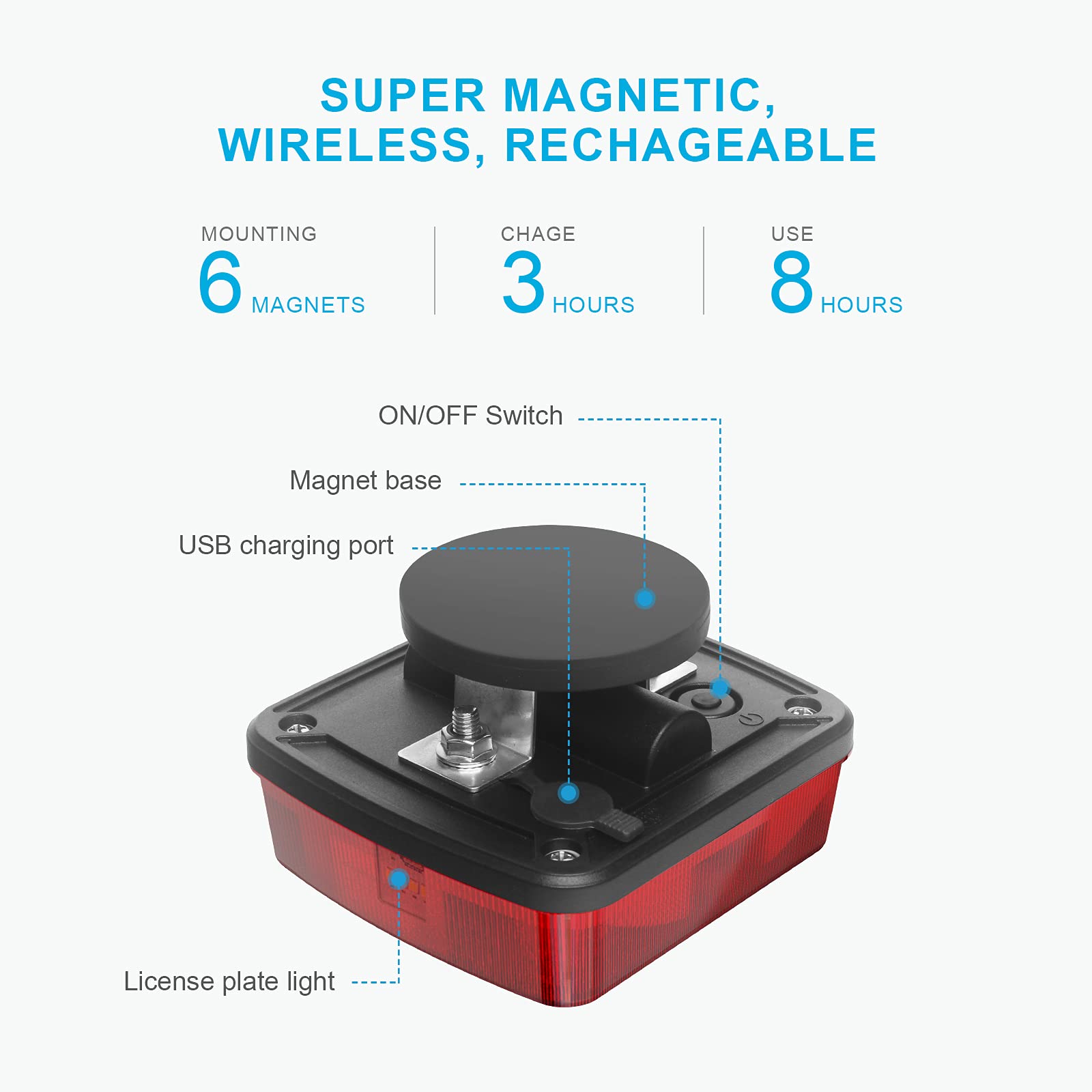 Buy Agrieyes Wireless Trailer Lights Kit for Towing Truck, Rechargeable