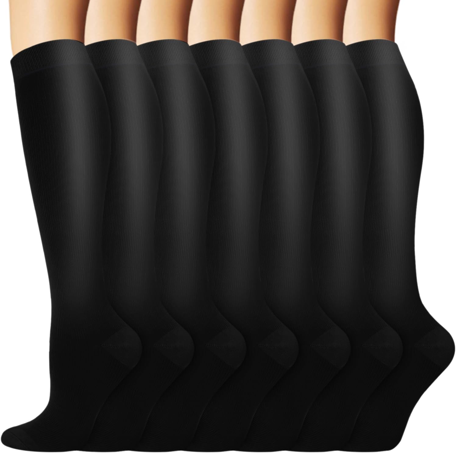 ACTINPUT Kompressionsstrümpfe Damen und Herren,7 Paar Kniestrümpfe Stützstrümpfe kompressionssocken Compression Socks Laufstrümpfe für Flug,Sport,Reisen, Radsport, krankenschwester