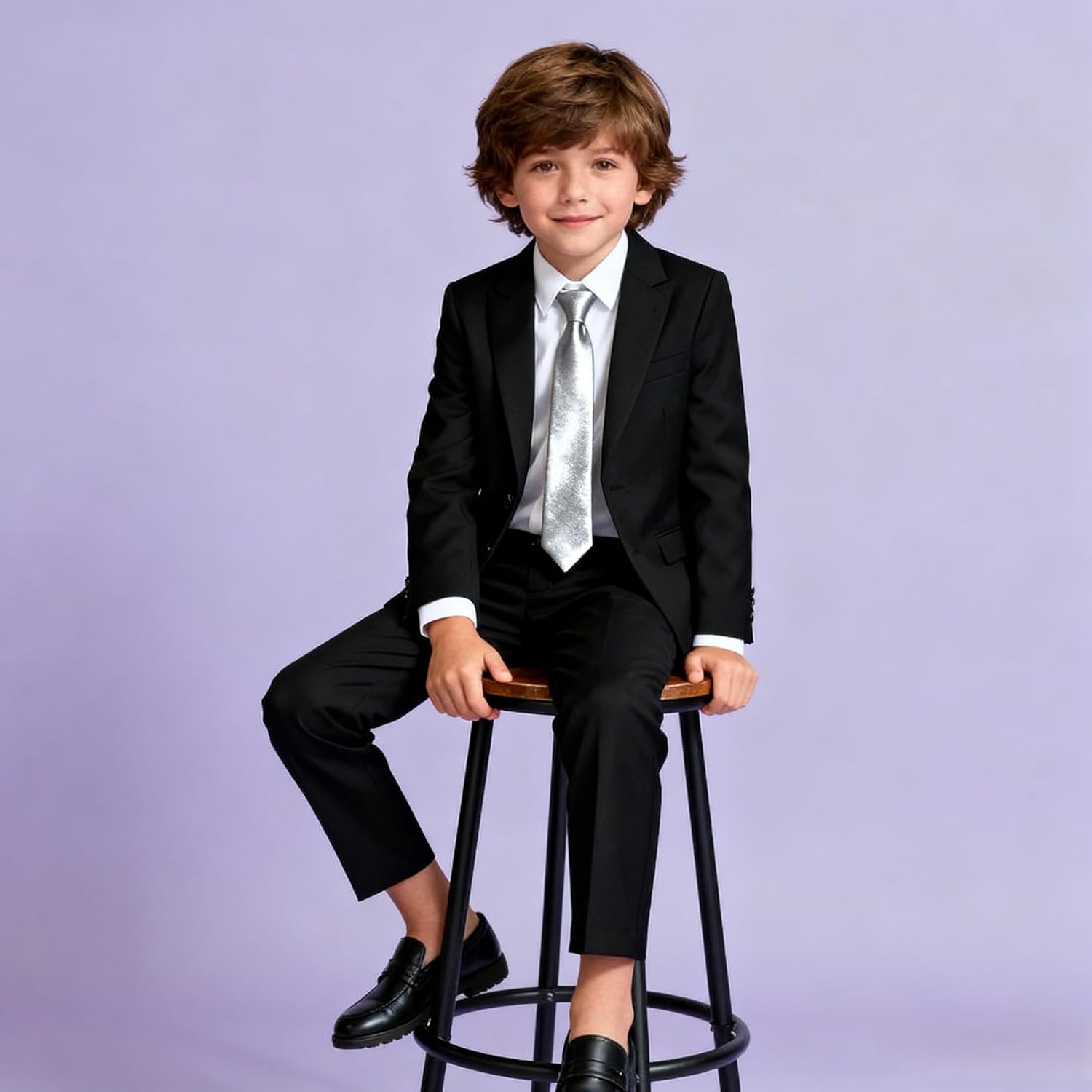 Boys Formal Suit Set 4 Pieces Kids Tuxedo Ring Bearer Outfit