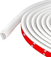 Vista 15 de Burlete de puerta autoadhesivo para puerta, tira de silicona en forma de D para sello de marco de puerta, ventana, 20 pies, color blanco