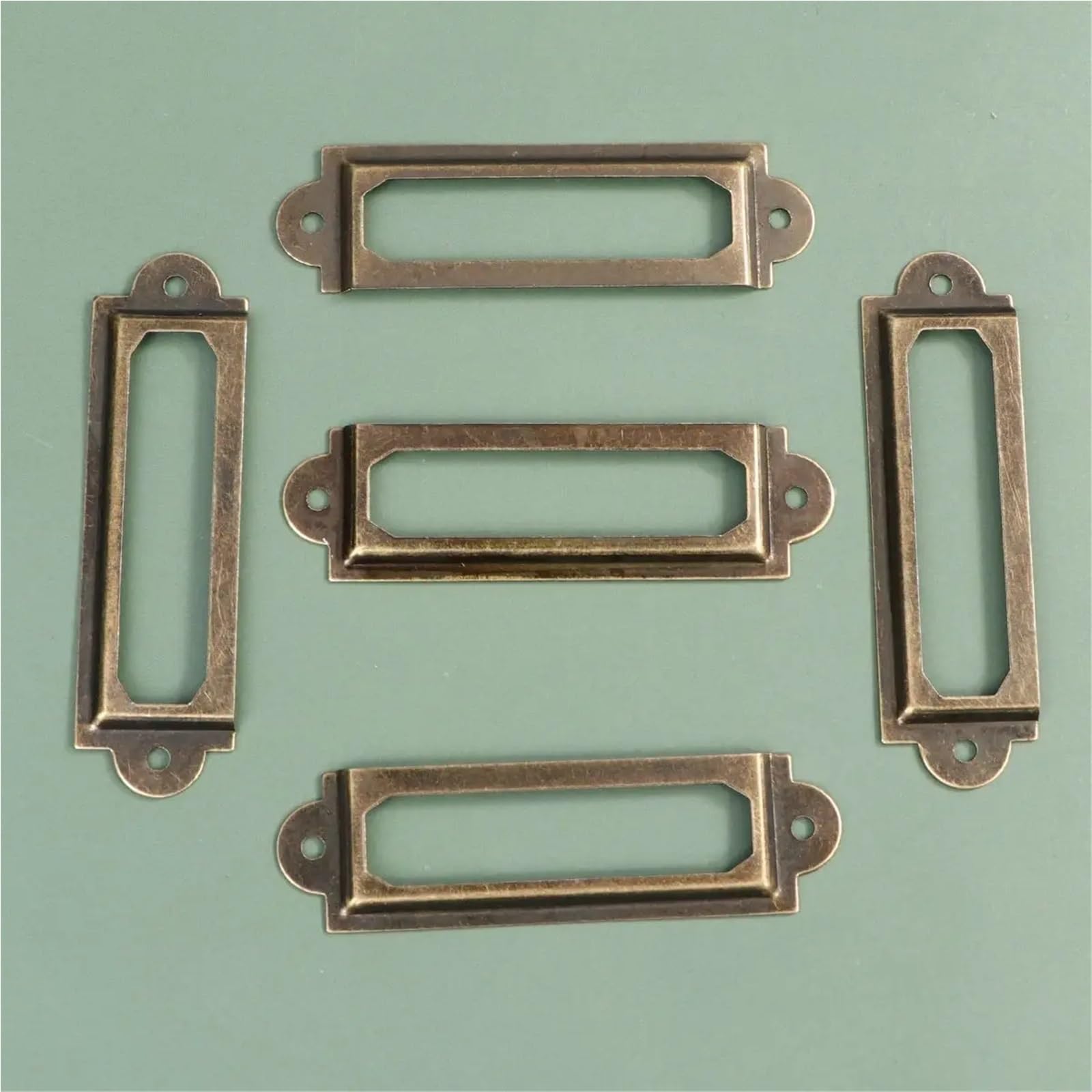 Porta etichette in ottone, 100 pezzi, vintage, in ferro, per cassetti e carte, per ufficio, biblioteca, libreria