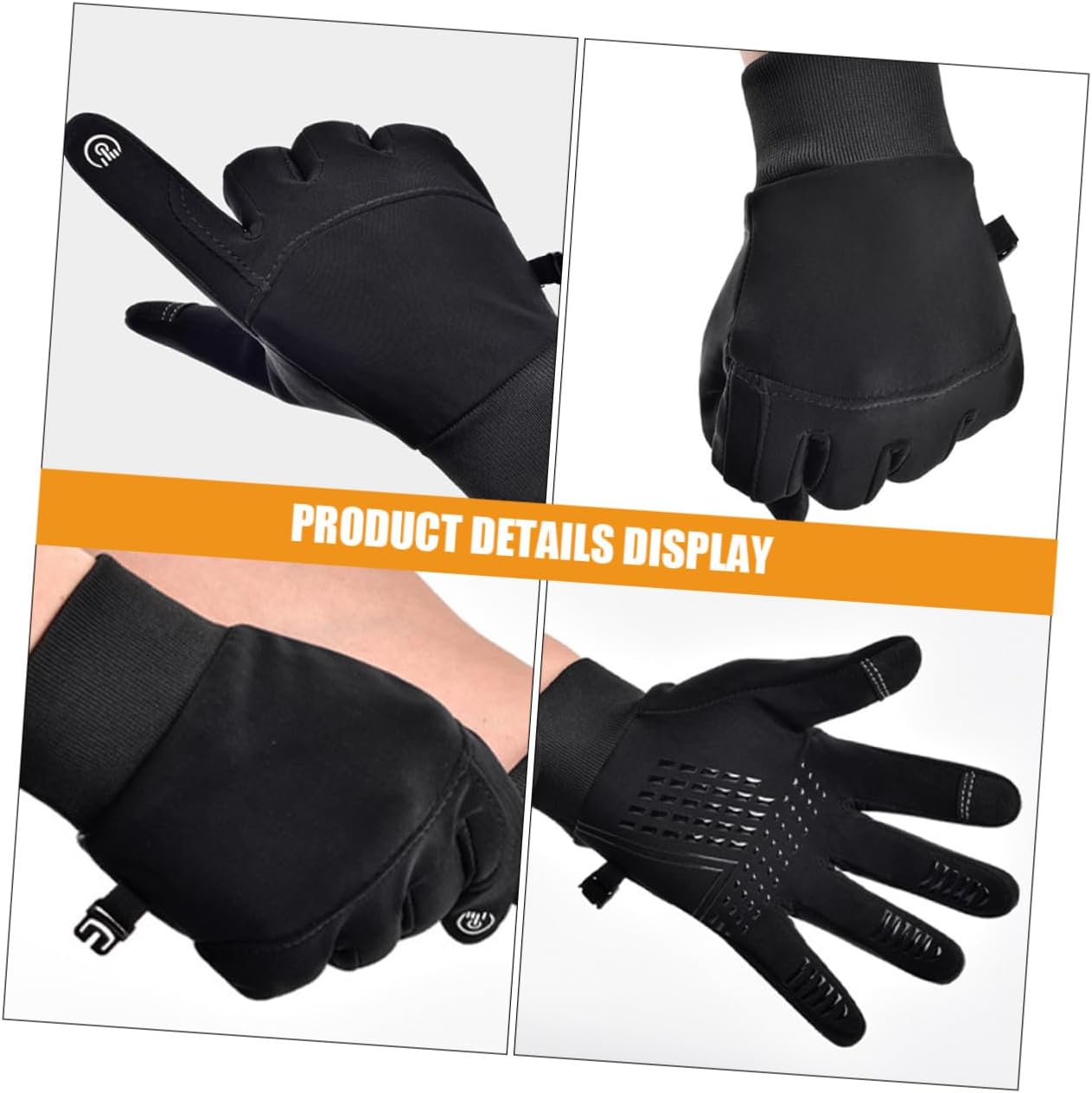 Kisangel Winter Gloves for Men Women Thermal Cycling Gloves Touchscreen Windproof Waterproof Anti-Slip for Outdoor Riding Running Hiking