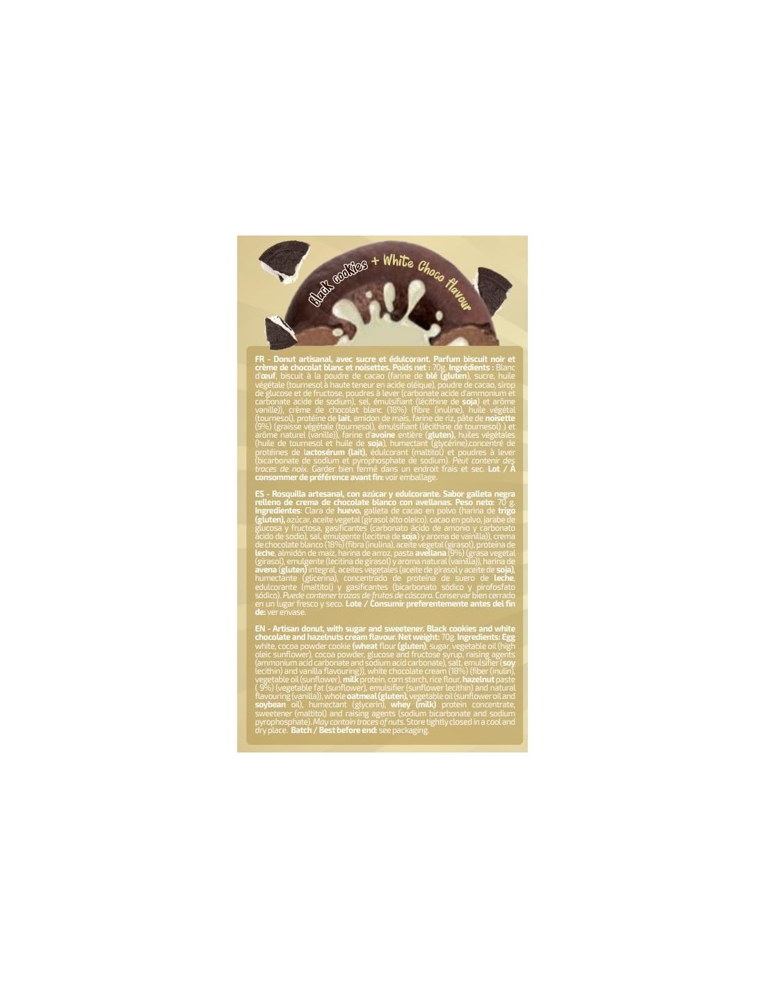 iO.GENIX - Protein Doughnut | 15 unidades | Alto en Proteínas | Bajo en Azúcares | Fuente de Fibra (Black cookies & White Choco)