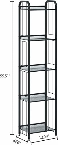 Miniatura 2 de Paytonture Estantería de almacenamiento independiente para sala de estar, estante de almacenamiento con estante, estantería alta y estrecha para