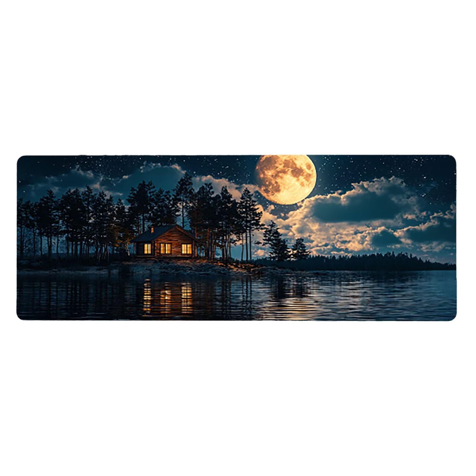 Tappetino Mouse XXL, 70x140cmx3mm, Tappetino per Mouses Gaming, Base in Gomma Antiscivolo, Tastiera Desk Mat, Migliora Precisione e Velocità, Accessori per Ufficio, La Casa Luna D6YY-1383