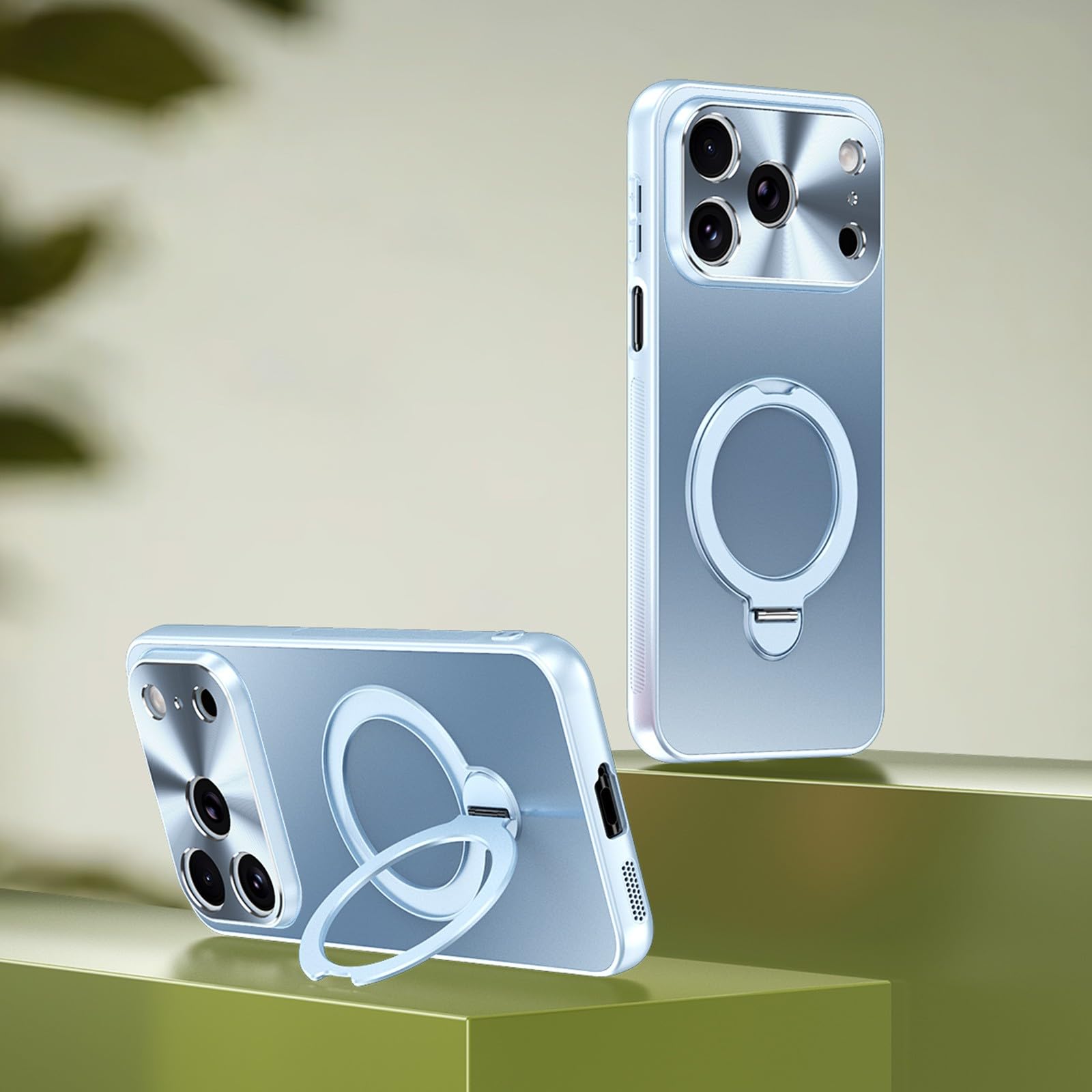 Coque iPhone 14 bleue rigide : protégez vos objectifs des rayures et évitez les chutes