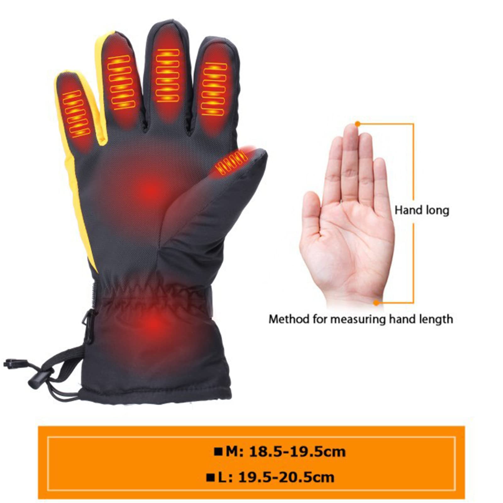 CHEWYNP Guanti per Bici Elettriche Guanti Riscaldati Elettrici per Uomo Donna con 3 Livelli di Riscaldamento Guanti Riscaldati Touchscreen Impermeabili Guanti da Sci Snowboard （Senza Batte