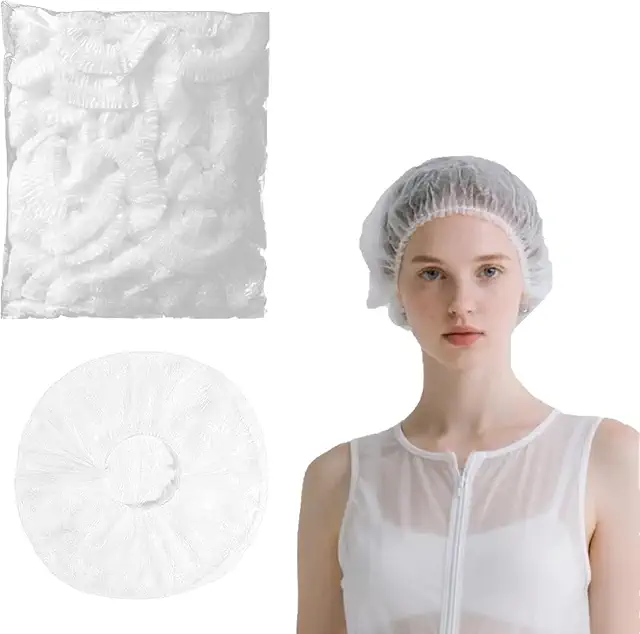 100 Pcs Charlotte Cheveux Épais 42cm - Bonnets de Douche Jetables Réutilisables