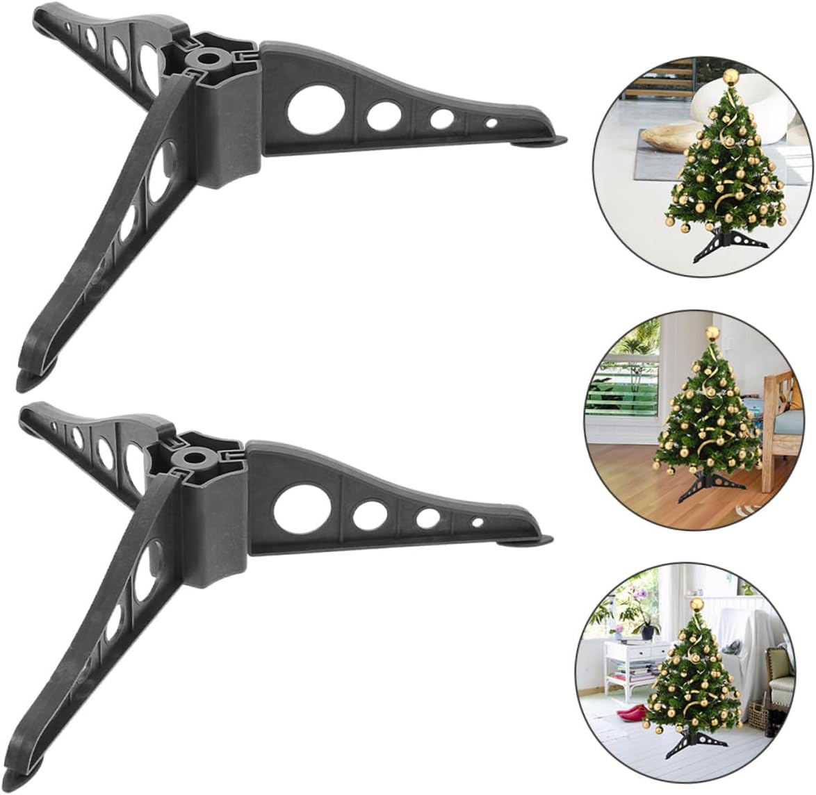 10pcs Black Christmas Tree Stand Set Stable Xmas Tree Base Holder for Artificial Sturdy Bracket for Home Holiday Decorations