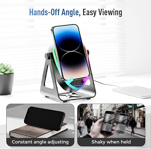 Miniatura 4 de Altavoz Bluetooth de inducción inalámbrico 5 en 1 con soporte ajustable para teléfono, nuevo altavoz de inducción 2026, altavoces de sonido estéreo