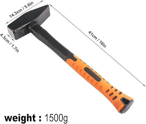 Miniatura 2 de Paquete de 2 martillos cruzados de 3 libras, martillo cruzado para trabajo del metal, herrería, construcción, mejoras para el hogar y cualquier