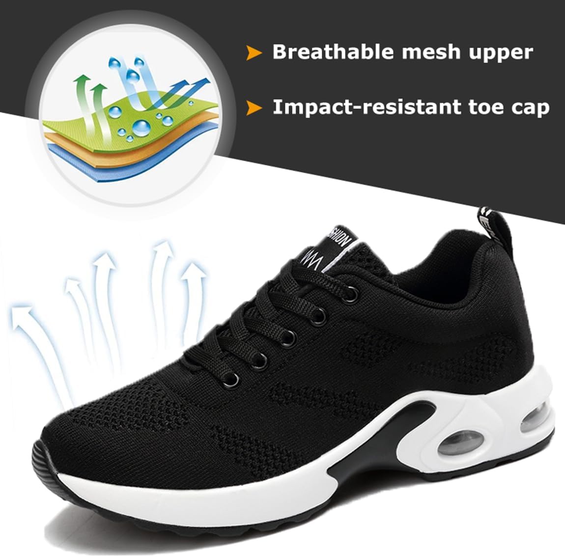 Women's Running Shoes Lightweight Breathable Sports Sneakers Casual Outdoor Fitness Jogging Trail Black Pink EU 35-42 image 3
