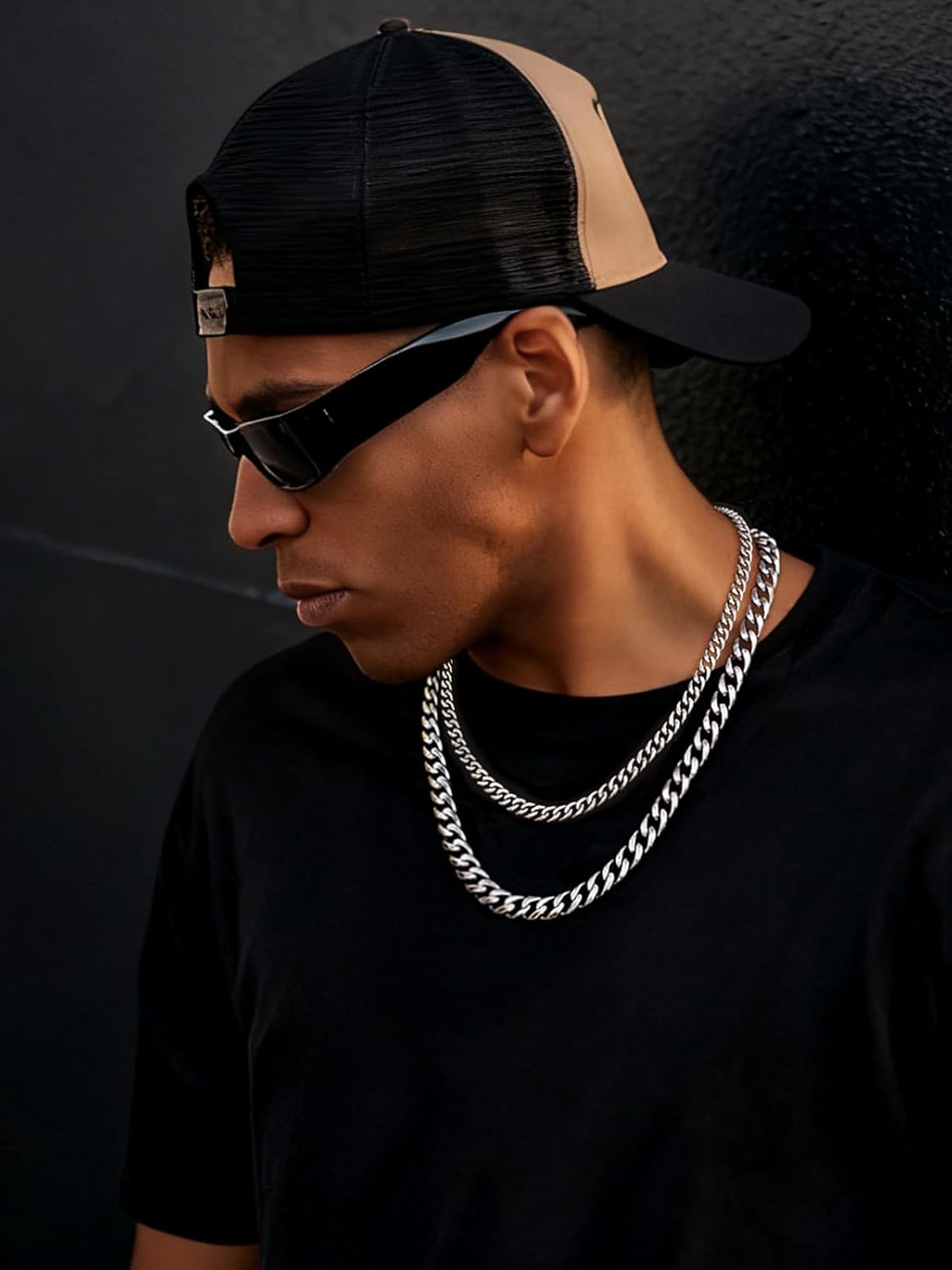 ChainsHouse Cuban Link Chain for Men, Stainless Steel Cuban Link Chain, Black/ 14K Gold Plated Cuban Chain Necklace, 6mm/9mm/12mm Width, Hip Hop Mens Jewelry, 18"-30", Send Gift Box - Image 5