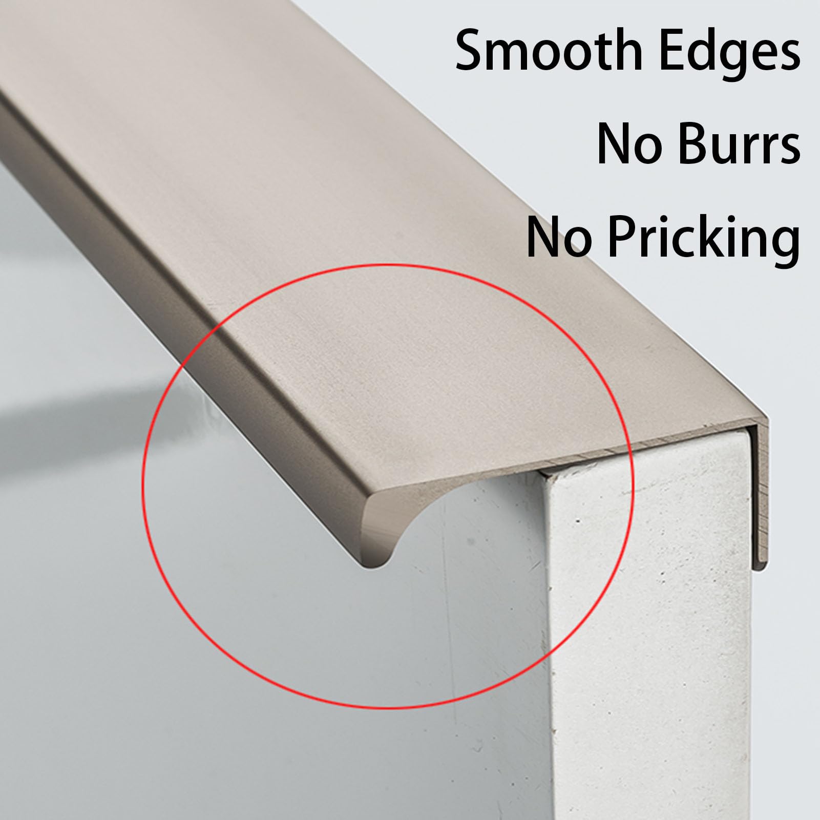 5 Stück Schwarze verdeckte Türgriffe, robuste Aluminium-Griffe mit Schrauben für Küchen- und Wohnzimmermöbel, einfache und schnelle Montage (150 mm)