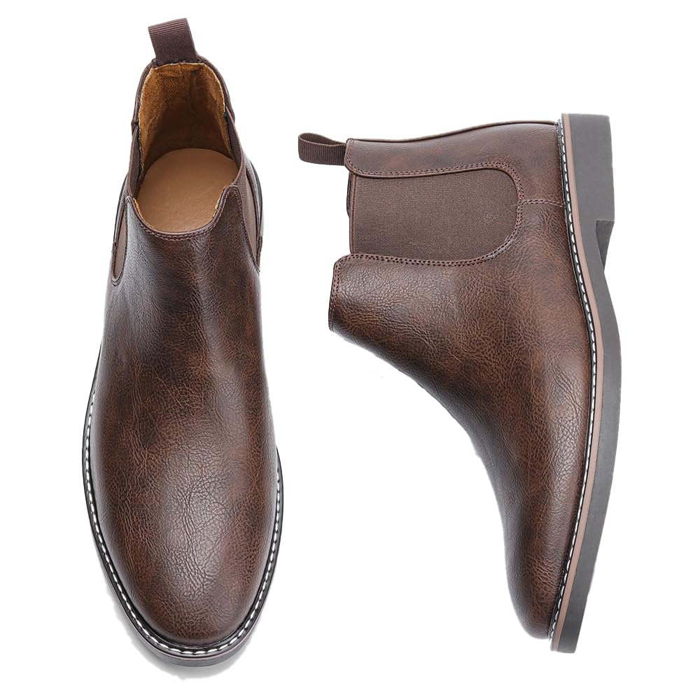 Harssidanzar Hombres Chelsea Tobillo Botas Casual Vestido Botas Tobillo Classic Slip on Boots KM303EU