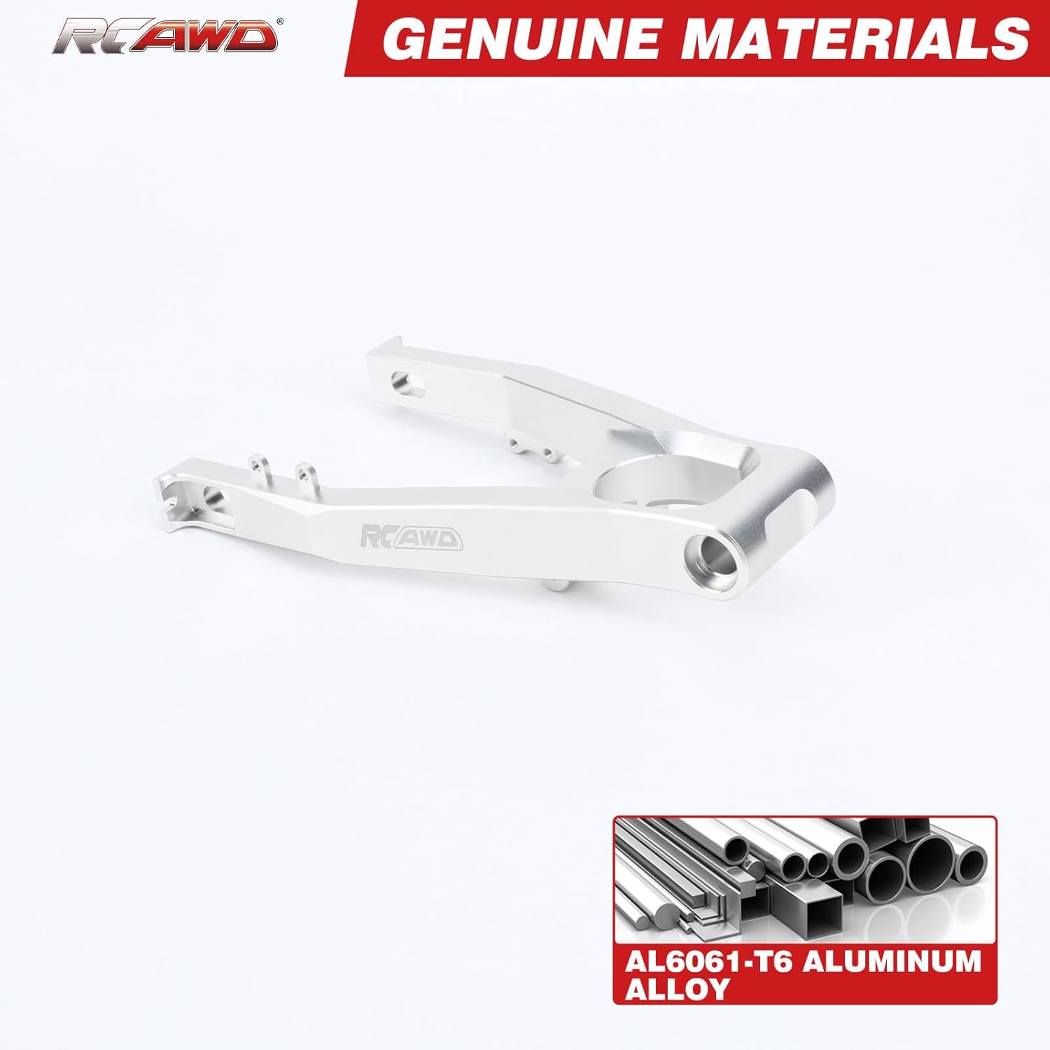 for Losi Promoto MX 7075 Rear Swing Arm Adjustable Wheelbase 1/4 Motorcycle RTR, Pro Circuit Club MX Upgrades RCAWD Aluminum Parts # LOS264000 Silver