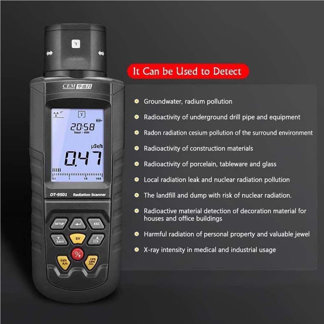 Geigerzähler Radioaktivität, Nuklearer Strahlungsdetektor, Röntgenmessgerät, Tragbares Digitales Messgerät, Hochempfindliches Dosimeter Mit LCD-Display-Alarmgerät