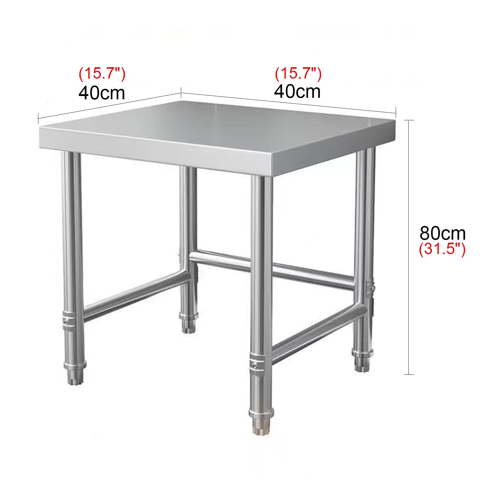 Banco de Trabajo de Cocina con Estantes Abiertos, Multifuncional, Comercial, de un Solo Nivel, Mesa de Preparación, Mesa de Corte, Mueble de Metal, Estantes de Acero Inoxidable para Cocina./4