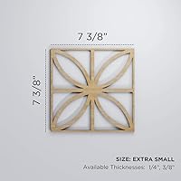 Vista 2 de 7 3/8"W X 7 3/8"H Extra Pequeña Swansea Decorativos Paneles De Pared De Madera De Calado, Cereza