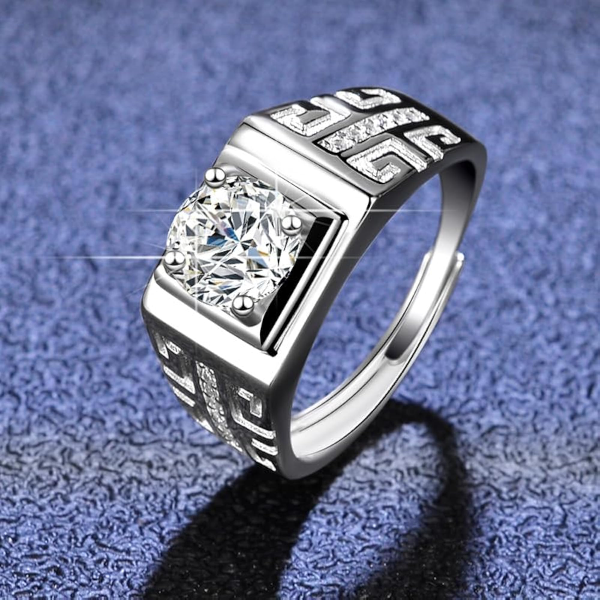 Stylish Adjustable Silver Finger Ring for Men