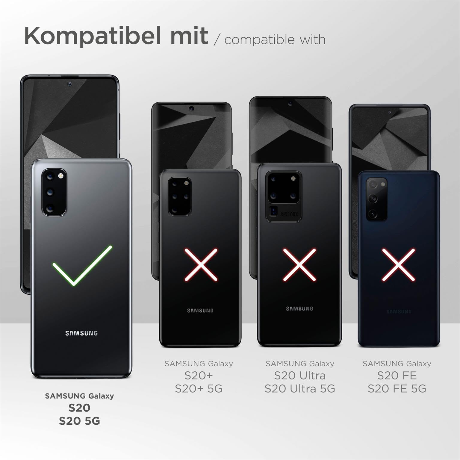 moex Set di Protection a 360 Gradi Premium Compatibile con Samsung Galaxy S20 / S20 5G | Tutela telefonica Totale [Sacchetto + Foglio] Protezione su Entrambi i Lati, Grigio Scuro