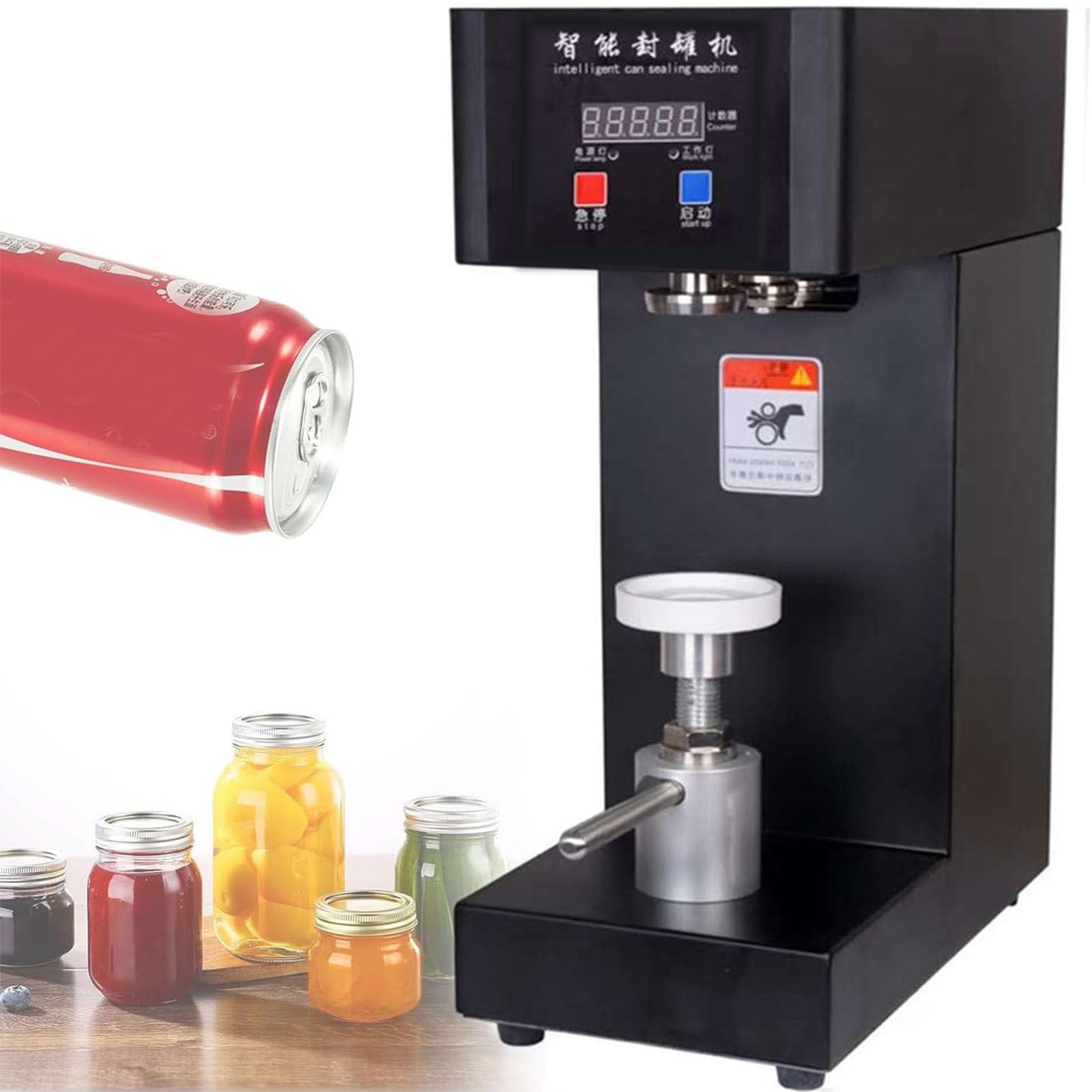 Macchina Sigillatrice per Tazze, Macchina Tappatrice per Chiusura Aggraffatura Lattine in Altezza, Tappatura Rapida in 2.1in Diametro, con Contatore