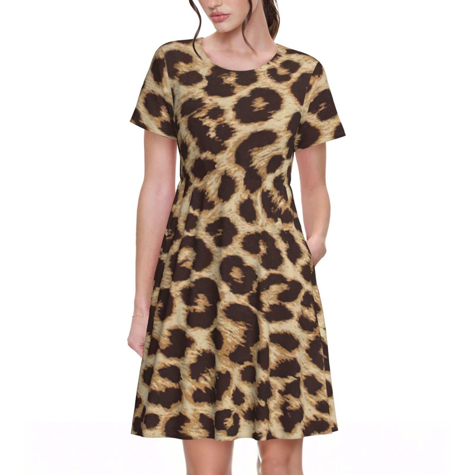 Robe d'été léopard imprimé tendance motif animalier - 8