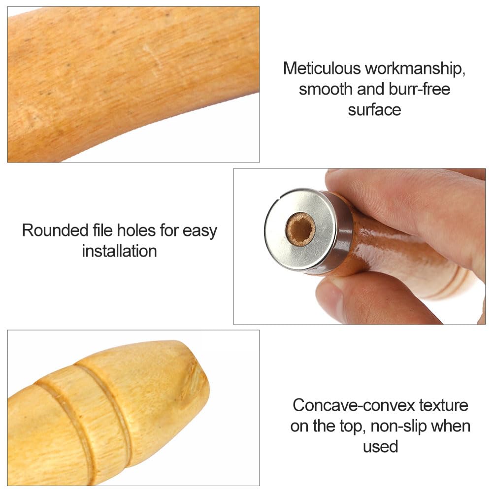 Outil A Bois Manche Bois Pour Lime,10 Pièces Limes À Main En Bois Poignée Poignee Barbecue