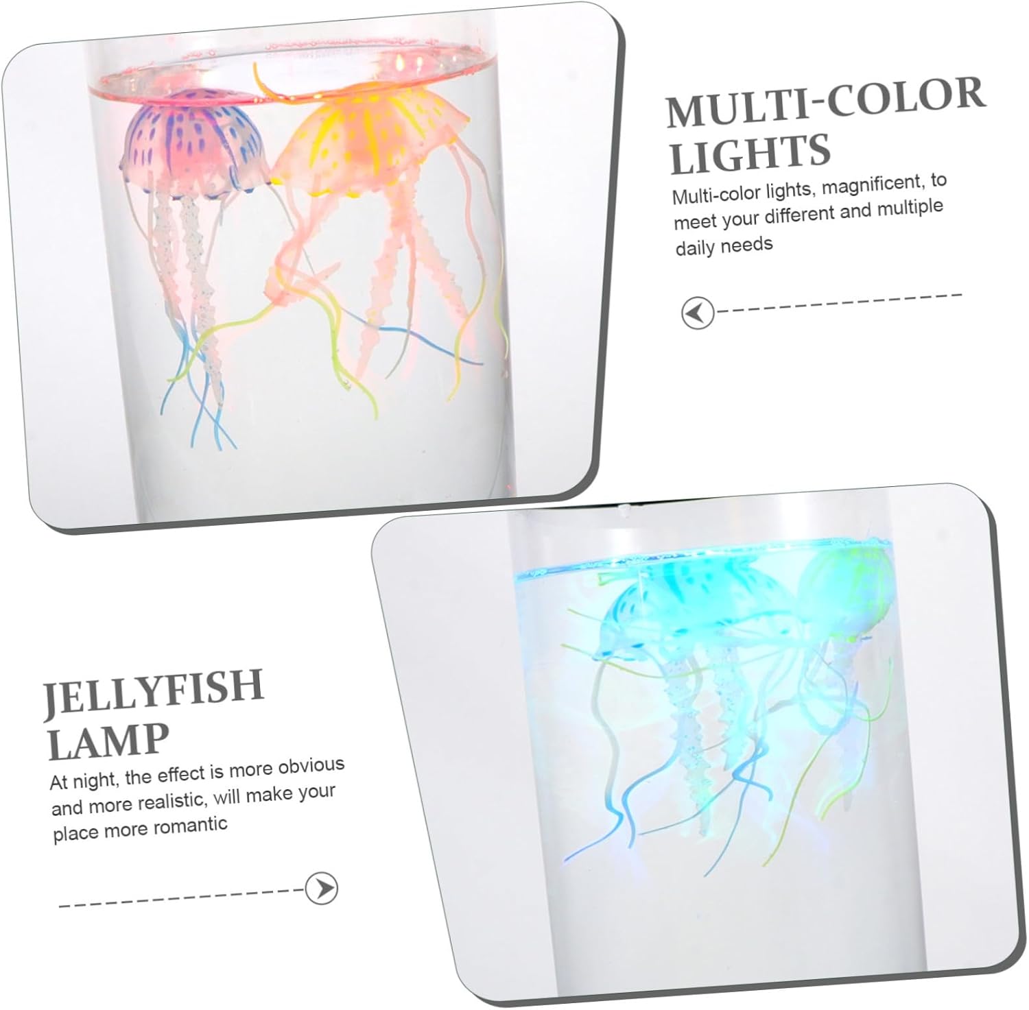 Homoyoyo 1set Luminous Jellyfish Night Lamp Medium Led Atmosphere Light for Home Decor Simulates Deep Sea Environment for Bedroom Living Room and Parties
