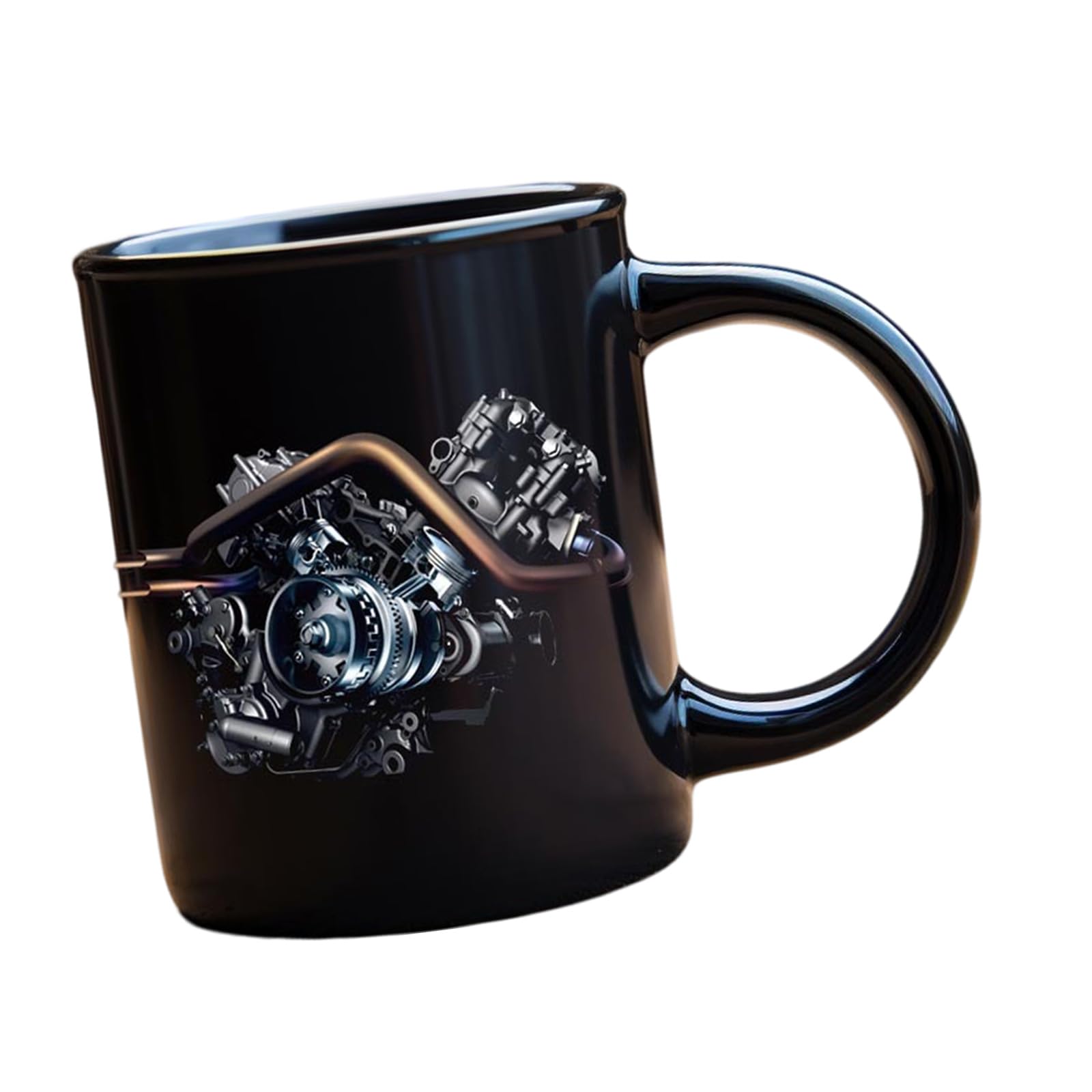 Mechanical Engine Inspired Ceramic Coffee Mugs with Sturdy Heat Retention Ergonomic Handle Cup for Home and Offices Use Technician Engine Ceramic Coffee Mugs