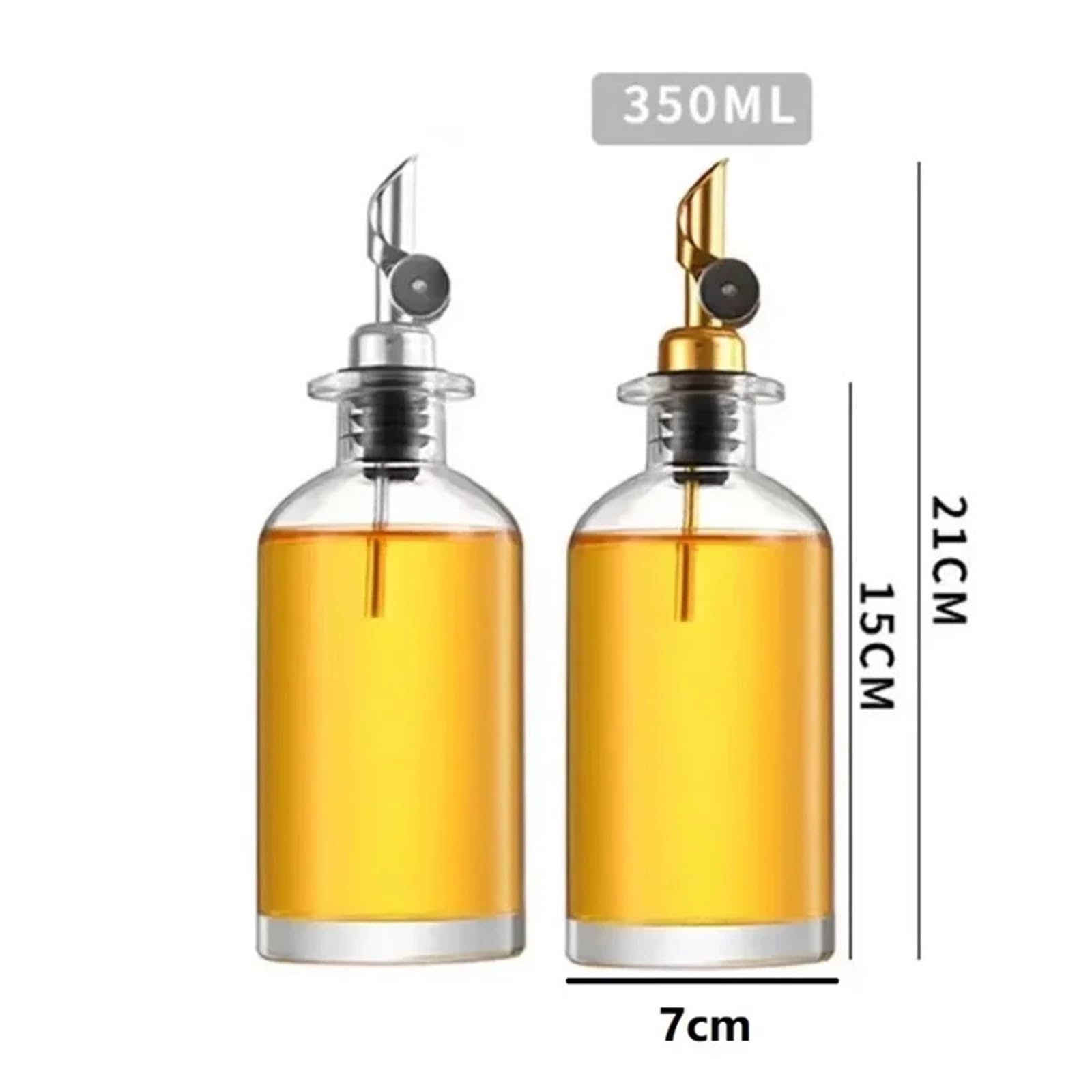 Dispenser per olio d'oliva in vetro per aceto e condimenti | Bottiglia per condimenti in vetro trasparente per olio e aceto(500ml)