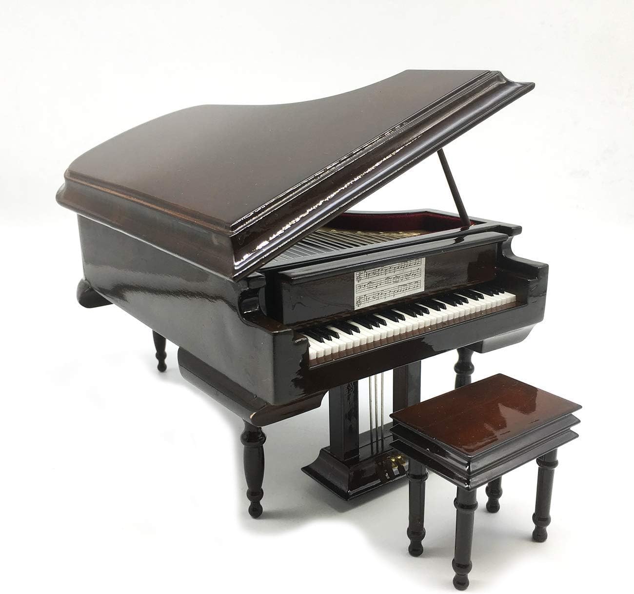 Piano Music Box with Bench and Black Case Musical Boxes Gift for Christmas/Birthday/Valentine's Day, Melody Canon