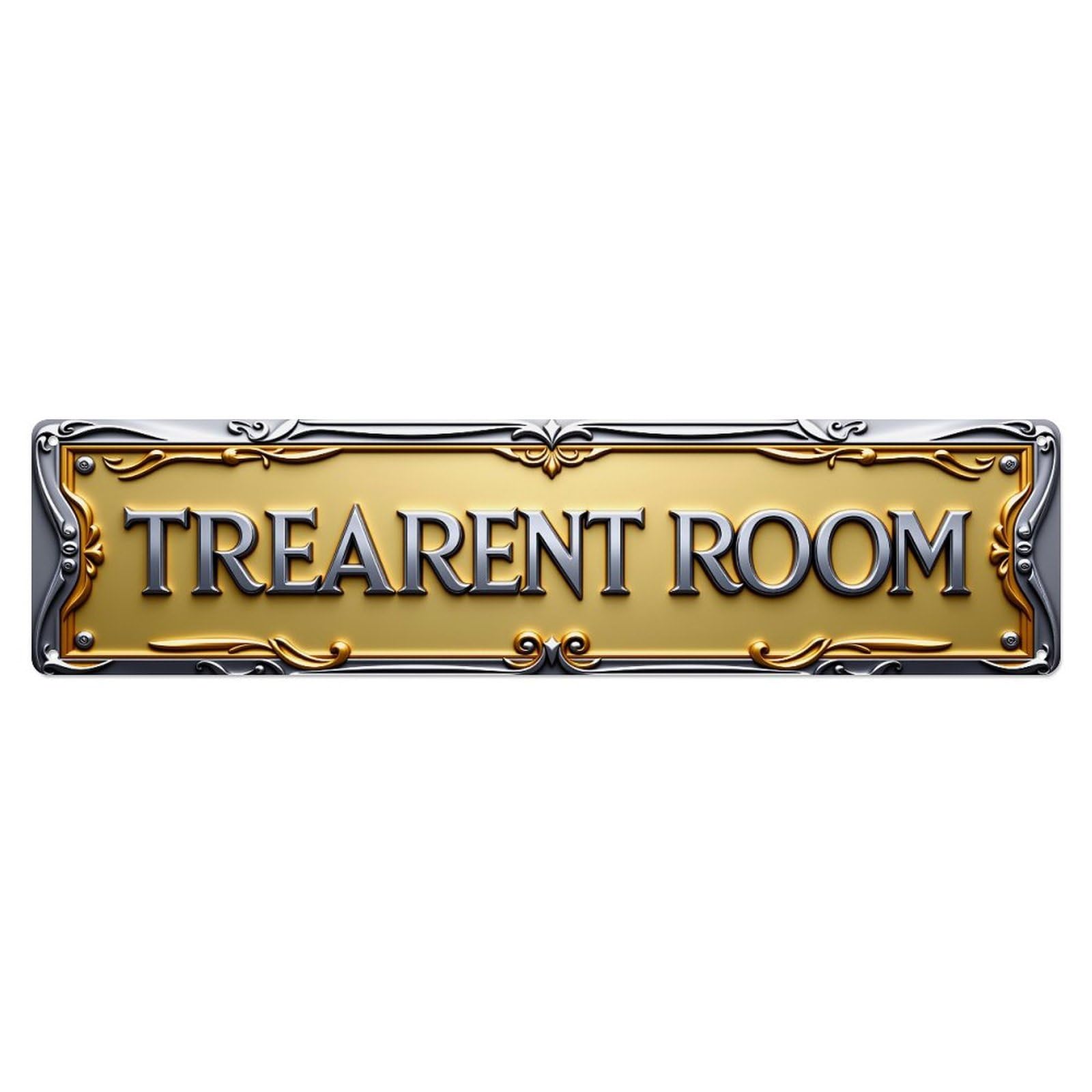 Ornate Gold Frame Sign Tin Sign Vintage Metal Poster Retro Bar, Home, Man Cave, Kitchen, Laundry Room Wall Art Decor Gift 4x16 Inch