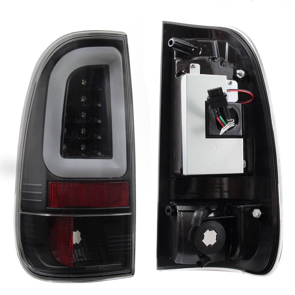 AKKON - For 2008-2016 Ford F250 F350 F450 F550 SuperDuty Black LED Tube Tail Brake Lights Pair Left+Right