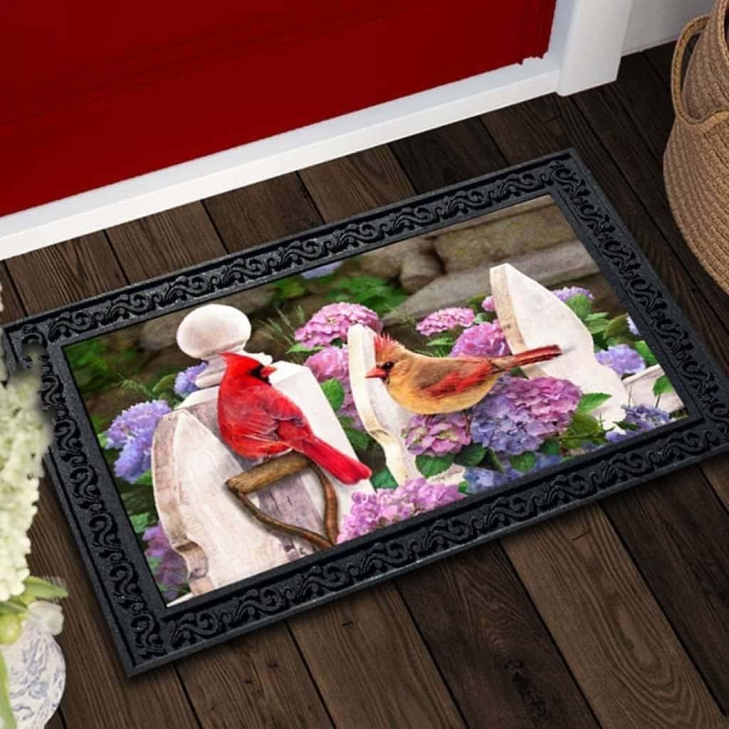 Paillasson extérieur entrée à motifs cardinaux pour sublimer le pas de porte de votre terrasse